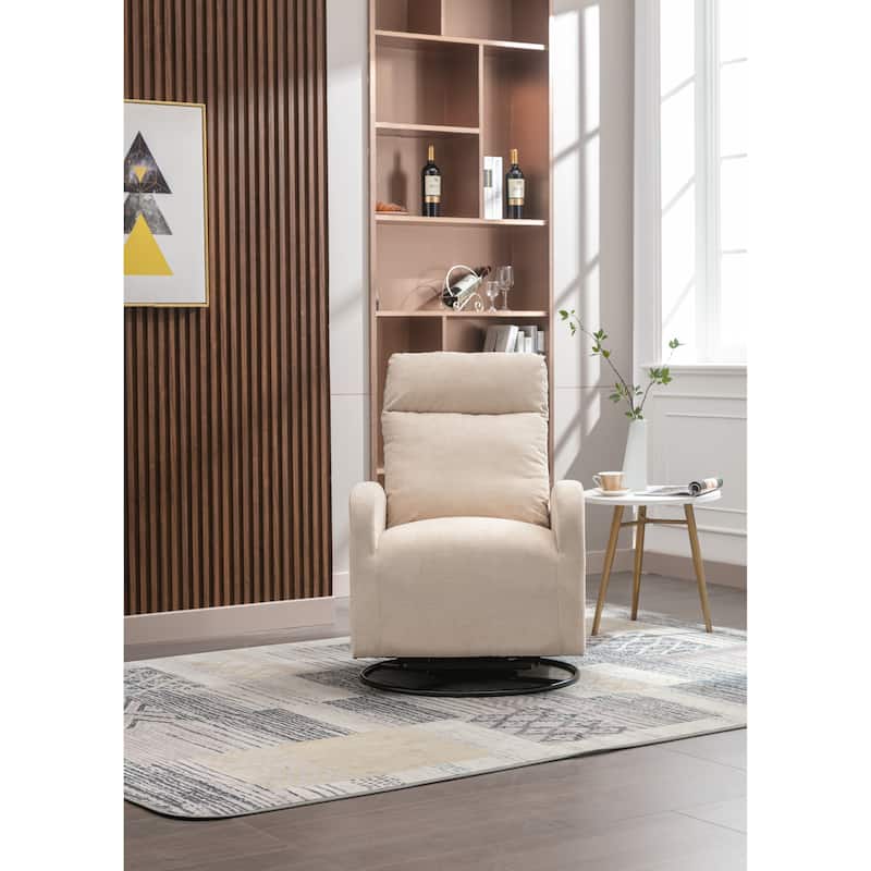 Rocking Chair, High Backrest Upholstered Swivel Gliders Rocking Armchair, Rocking Chair Nursery with Thick Padded Cushion