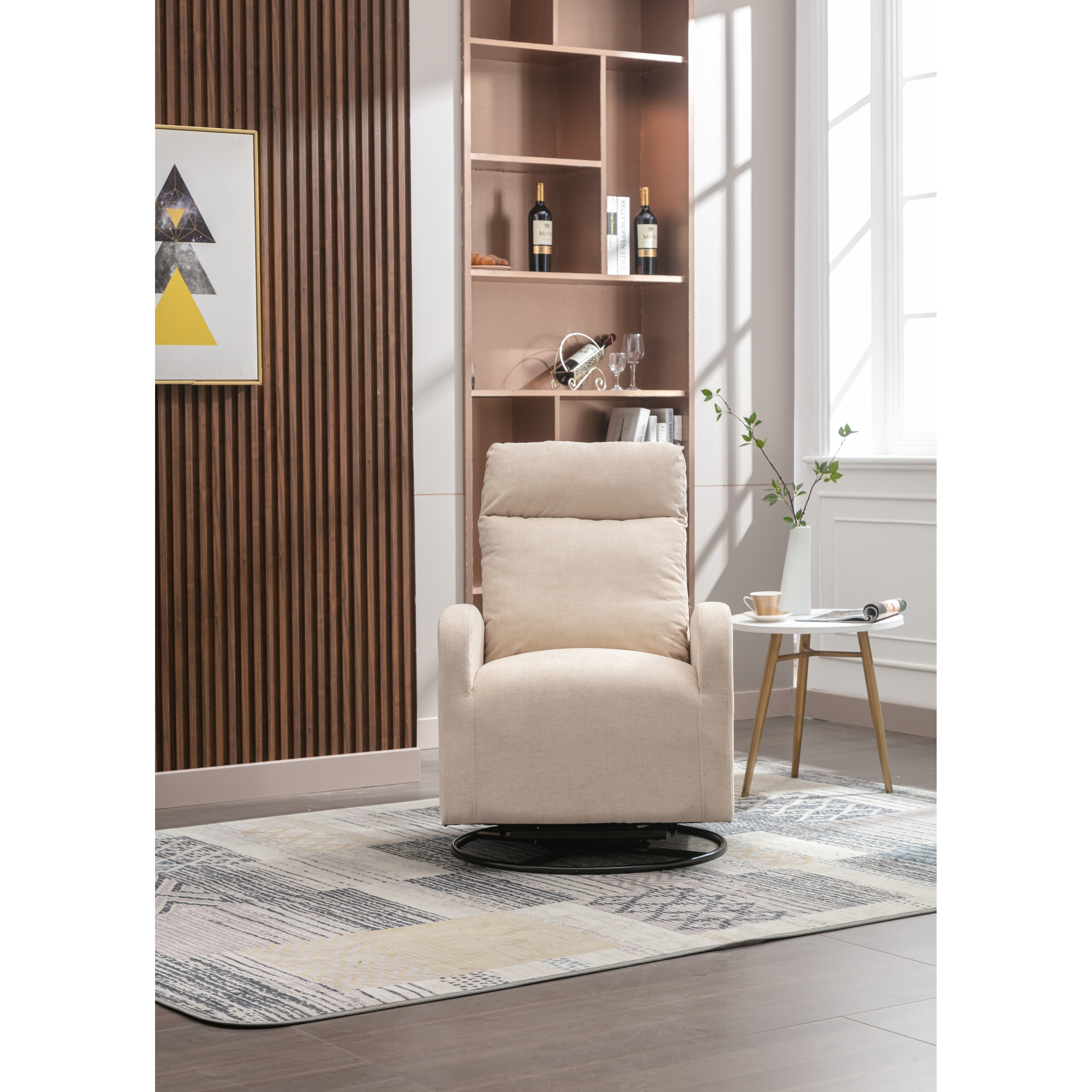 Upholstered swivel shop rocking chair