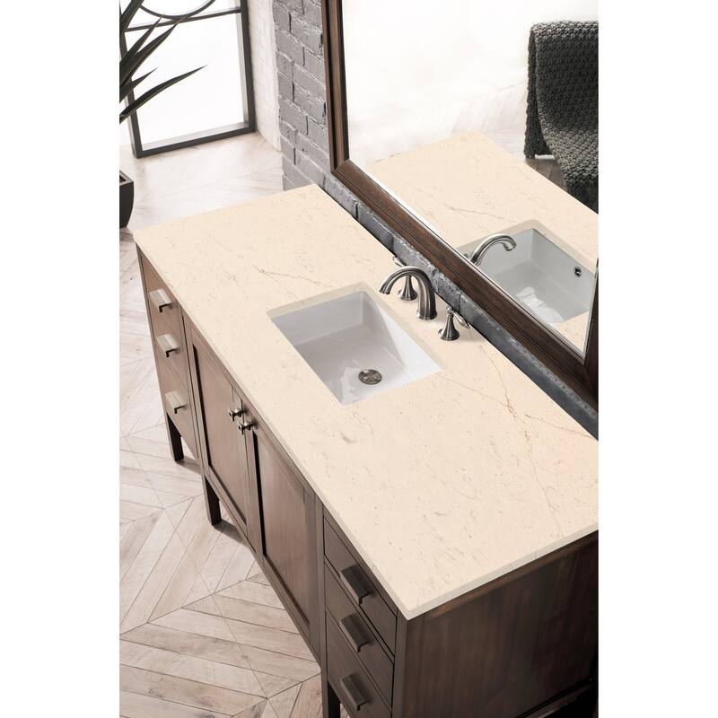 James Martin Vanities Addison 60" Single Vanity, Mid Century Acacia