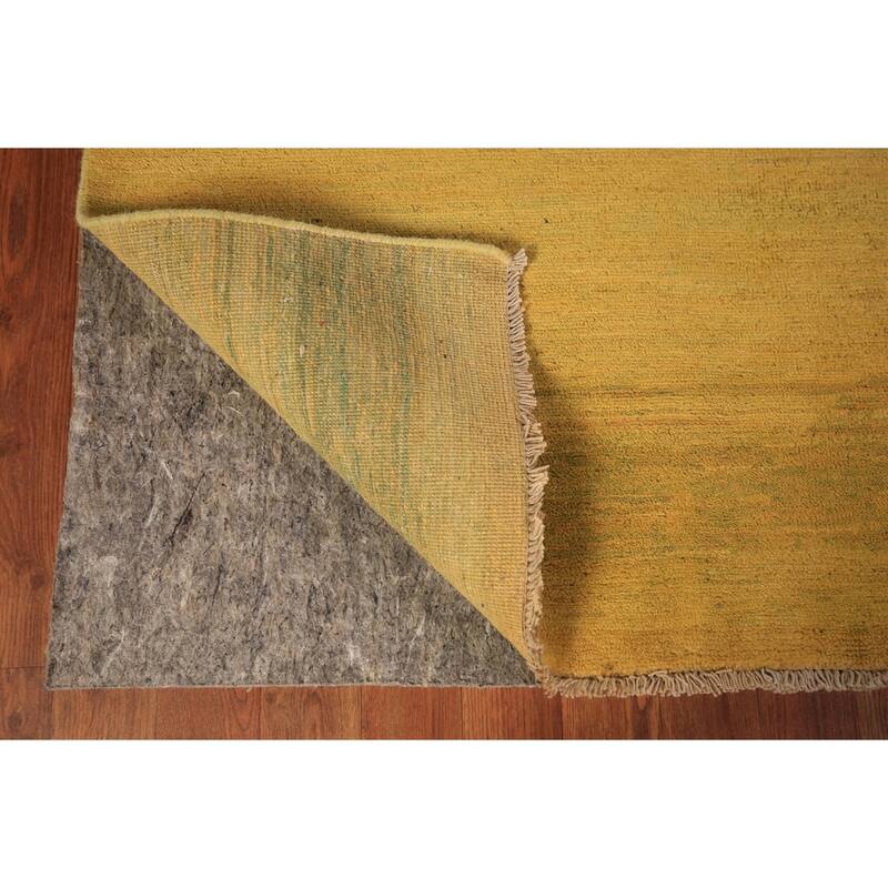 Yellow & Green Modern Gabbeh Oriental Area Rug Handmade Wool Carpet - 5'5" x 7'10"