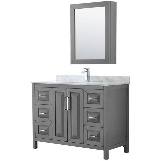 Wyndham Collection Daria 48" Free Standing Single Vanity Set with MDF
