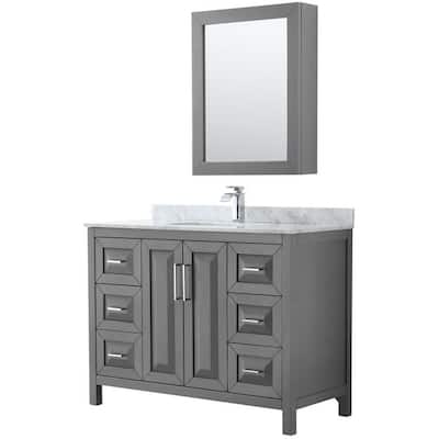 Wyndham Collection Daria 48" Free Standing Single Vanity Set with MDF