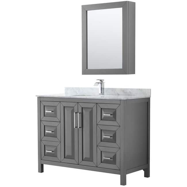 Wyndham Collection Daria 48" Free Standing Single Vanity Set with MDF