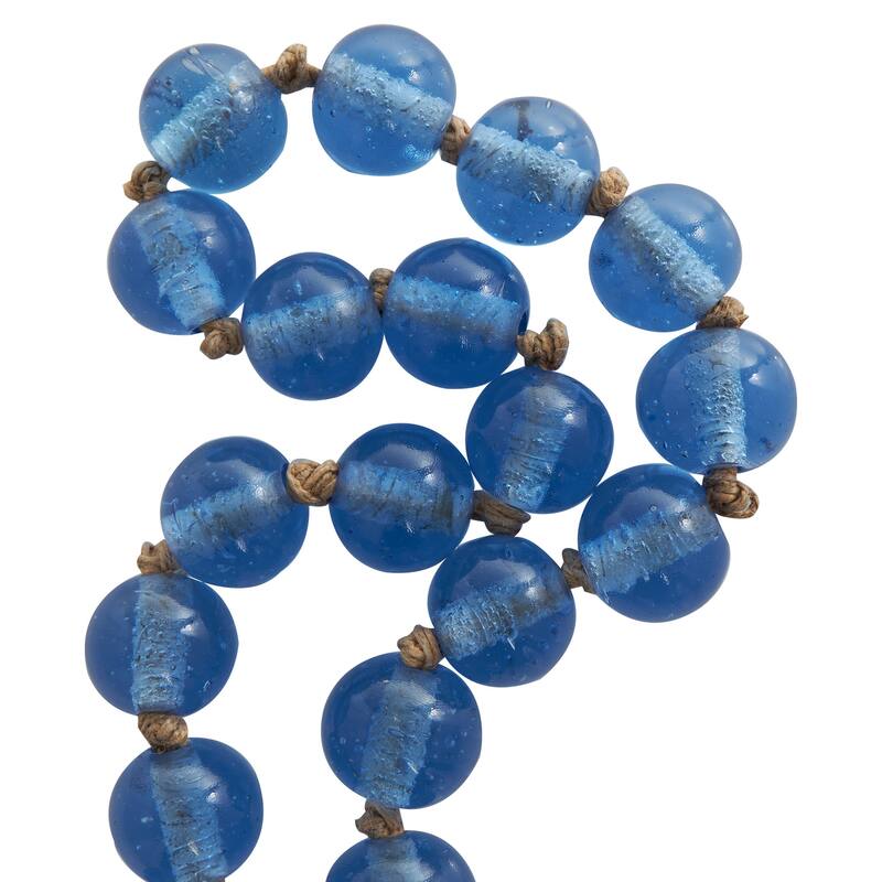 Glass Handmade Round Beaded Garland with Tassel with Knotted Brown Jute - Roche River Decor