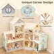 preview thumbnail 9 of 8, Wooden Corner Dollhouse Playset with 41 Pieces Accessories for Kids 3+ Years Old - 34" x 12.5" x 37" (L x W x H)