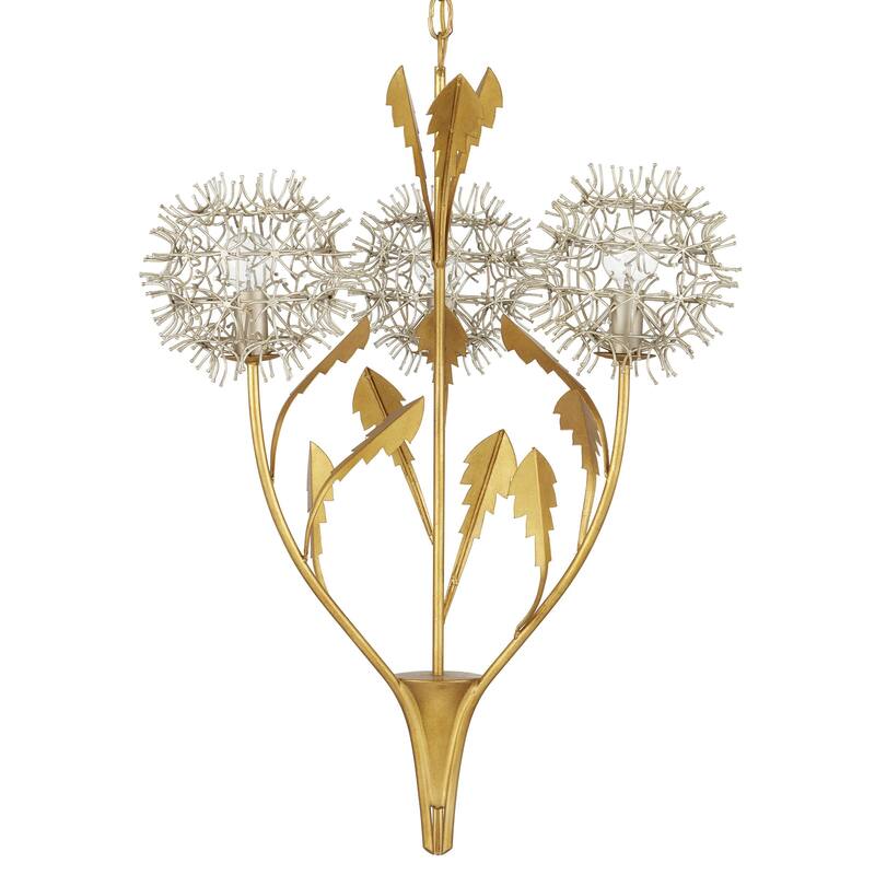 Currey & Company Dandelion Silver & Gold Pendant - 28.75"h x 22.75"dia