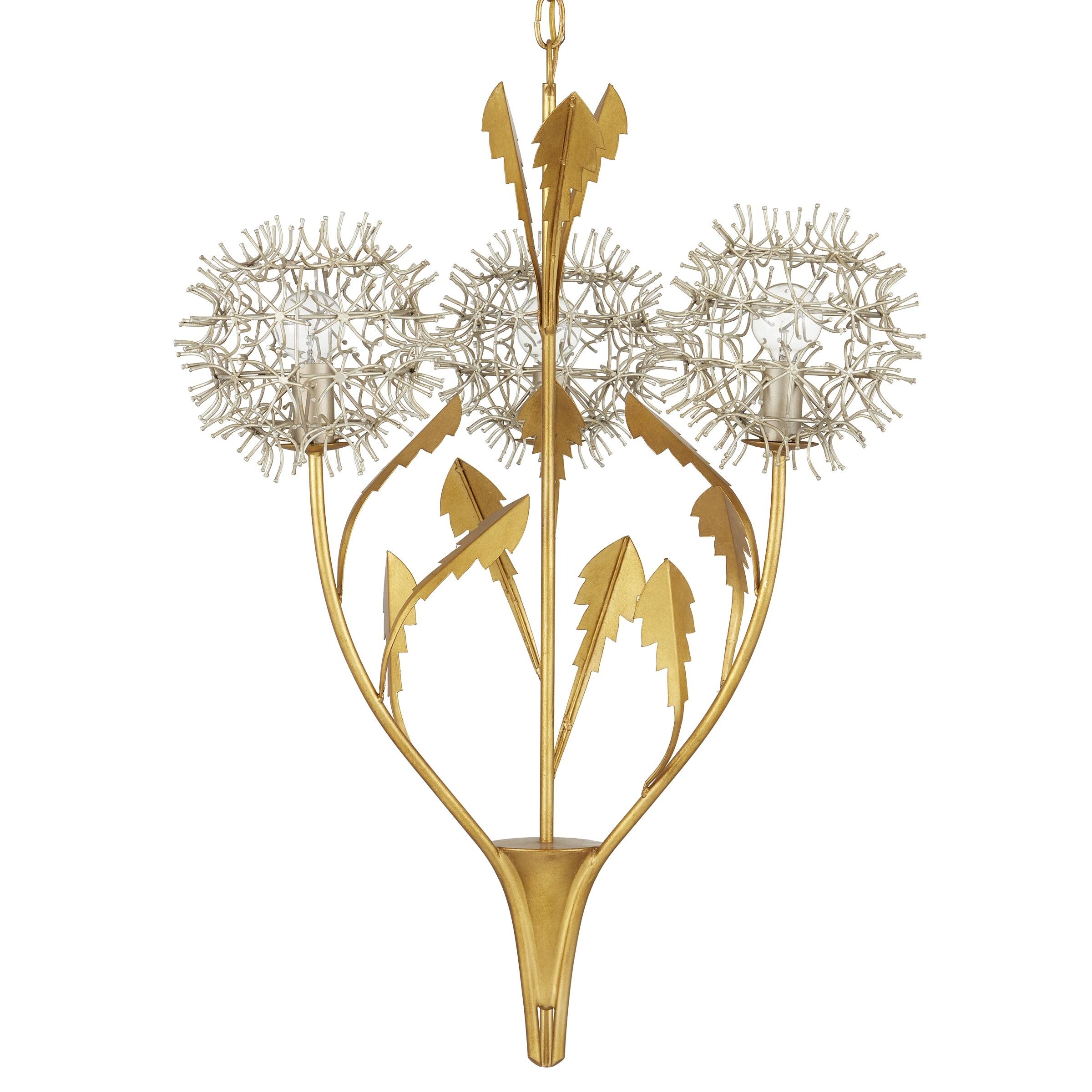 Currey & Company Dandelion Silver & Gold Pendant - 28.75