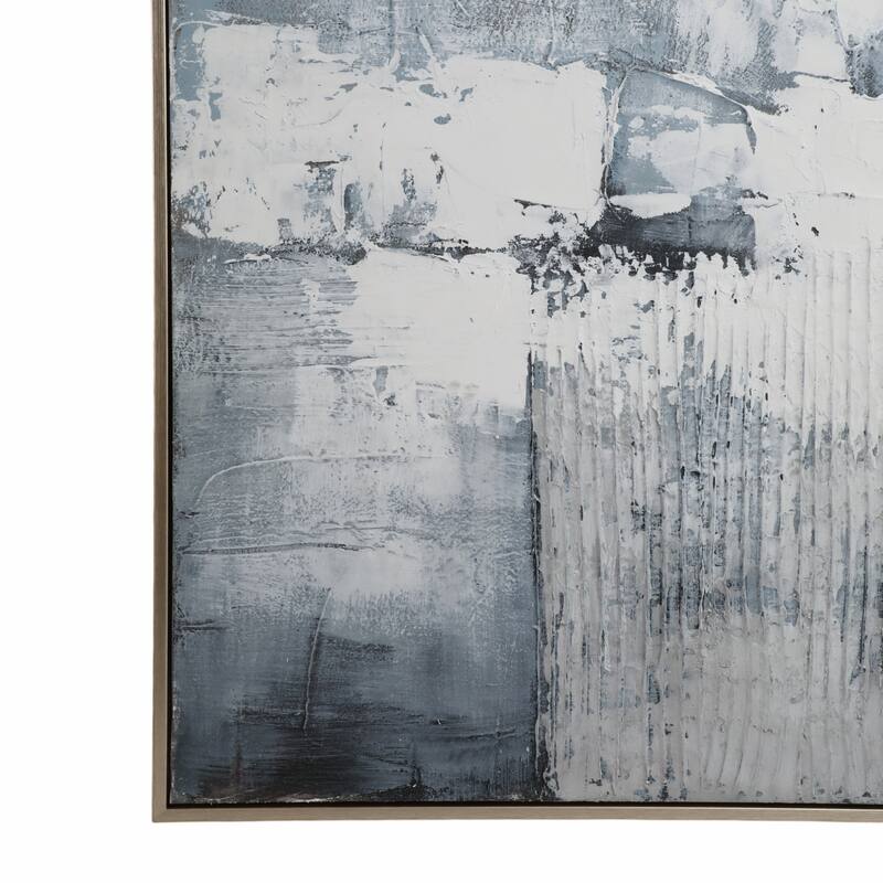 Canvas Art Print Wood Frame Abstract Texture Wall Decor - 60" Blue