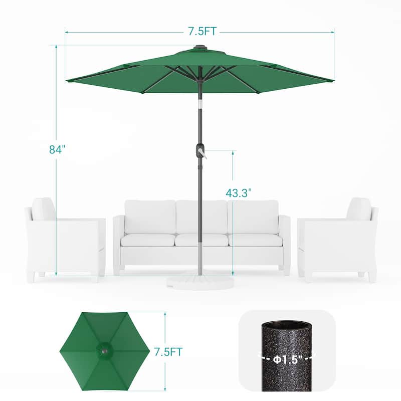 Bonosuki 7.5-foot Waterproof Sunshade Canopy Patio Umbrella