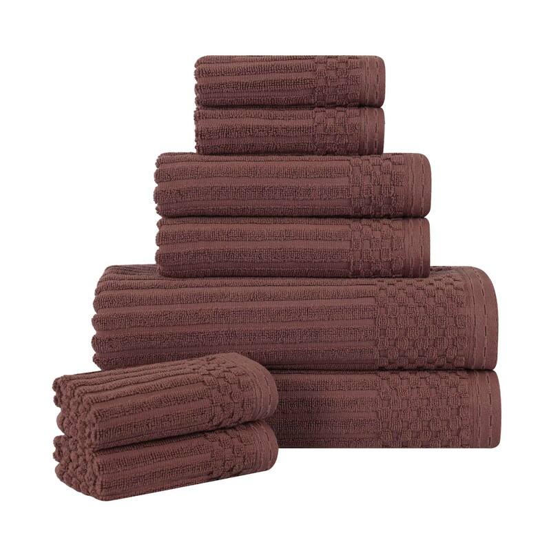 Superior Soho Ribbed Cotton 8-Piece Assorted Towel Set
