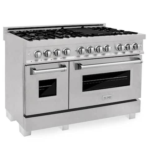 ZLINE 48" 6.0 cu. ft. Dual Fuel Range with Gas Stove and Electric Oven in Fingerprint Resistant Stainless Steel