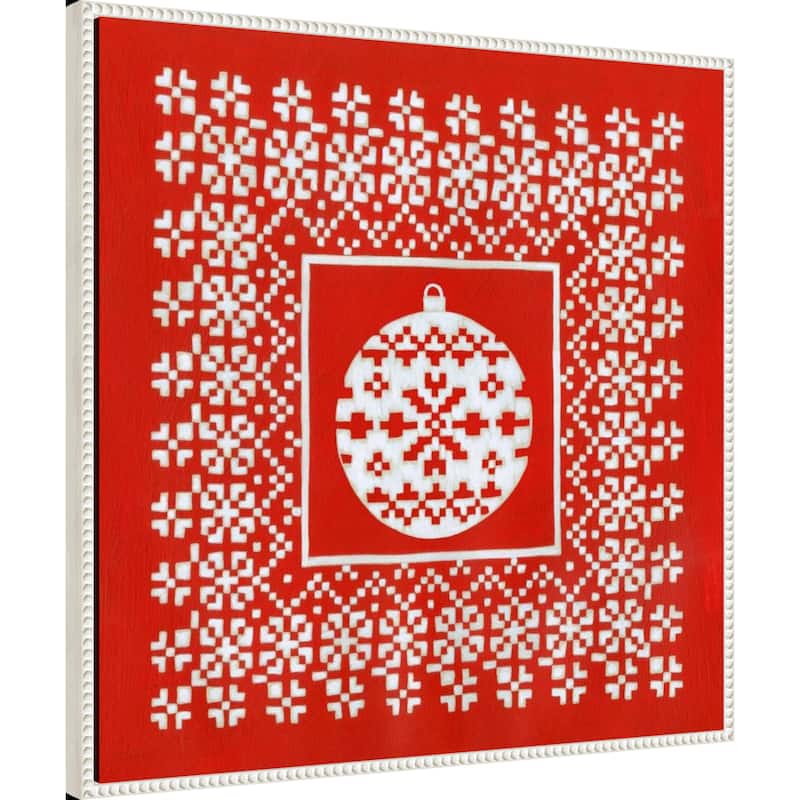 Fair Isle Snowflake V by Chariklia Zarris Framed Canvas Wall Art Print