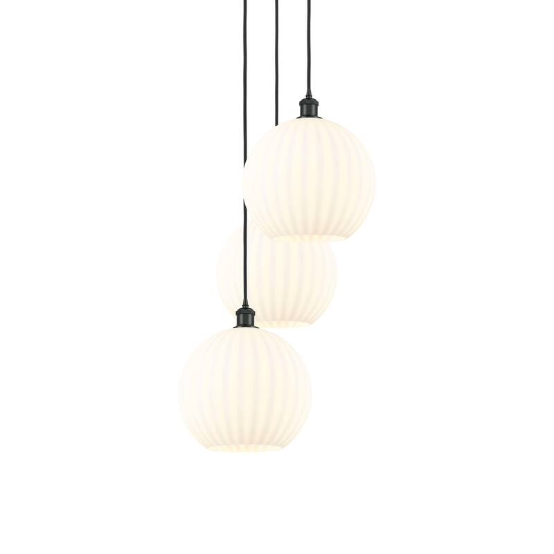 Innovations Lighting 113B-3P-39-19 White Venetian Pendant White - Matte Black