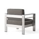 preview thumbnail 18 of 41, Christopher Knight Home Cape Coral Outdoor Aluminum Club Chair with Optional Sunbrella Cushions