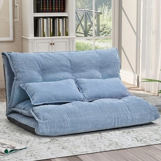 Merax Velvet Foldable Floor Sofa With Two Pillows On Sale Overstock 26268342