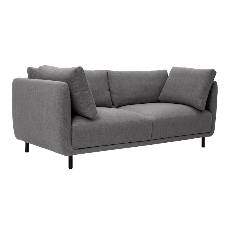 Serenity 79" Fabric or Velvet 3 Seater Cloud Sofa Couch with Black Metal Legs