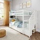 preview thumbnail 9 of 33, Max and Lily Twin over Twin Staircase Bunk with Trundle White