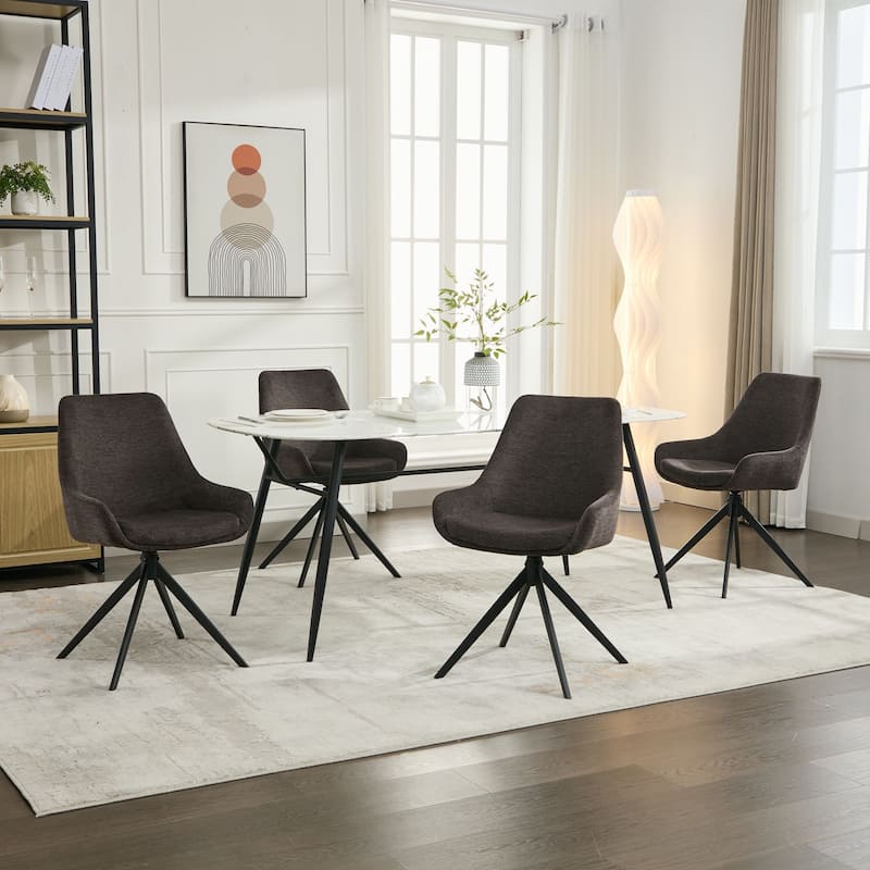 Swivel Dining Chairs set of 2/4,Mid Century Modern Dining Room Chairs - Set of 4 - Brown