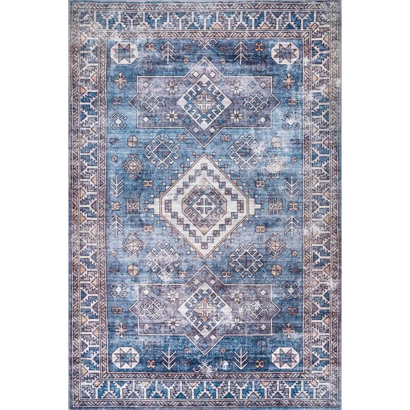 Nuloom Monika Distressed Aztec Medallion Area Rug