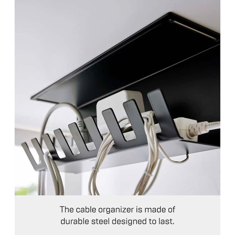 Yamazaki Home Under-Desk Cable Organizer, Steel - L 4.1 x W 13.4 x H 4.7 inches
