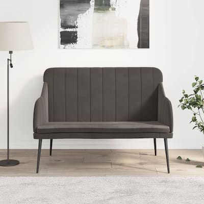 vidaXL Loveseat Upholstered Couch Bench with Armrests for Dining Room Velvet - 43.3" x 29.9" x 31.5"