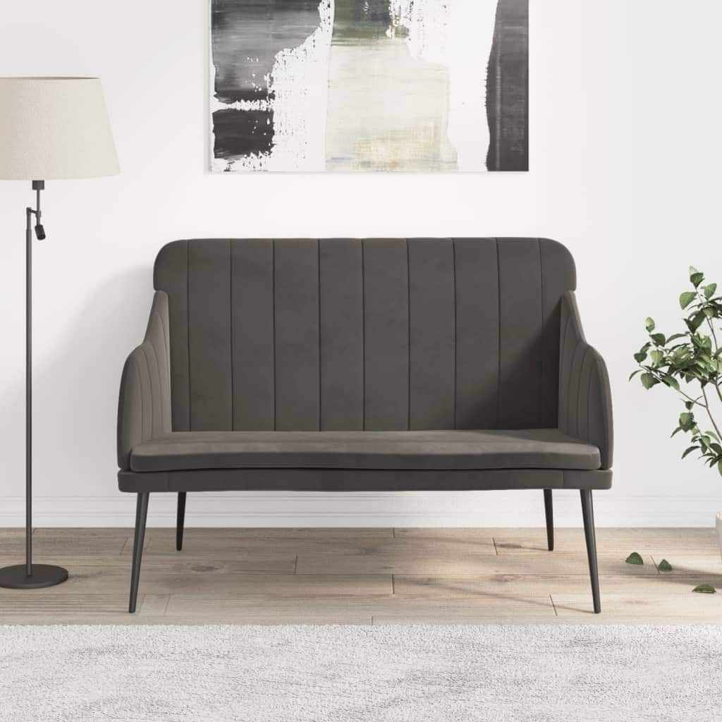 vidaXL Loveseat Upholstered Couch Bench with Armrests for Dining Room Velvet - 43.3" x 29.9" x 31.5"