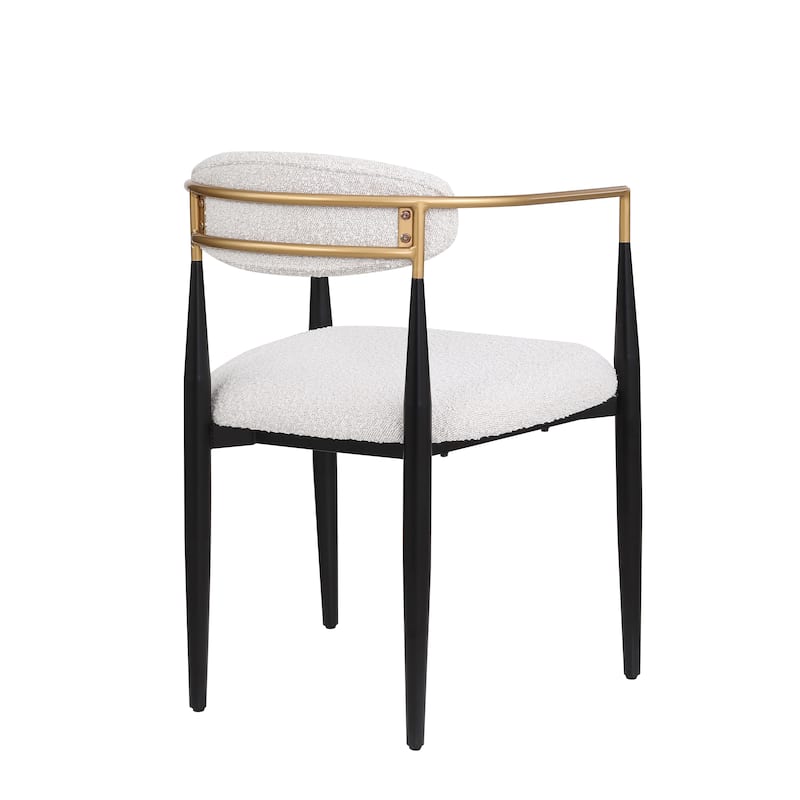 Modern Industrial Elmore Upholstered Dining Chairs (Set of 2) with Iron Frame by Christopher Knight Home