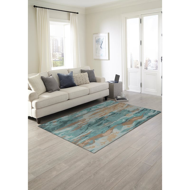 Liora Manne Corsica Waterfall Abstract Indoor Wool Rug