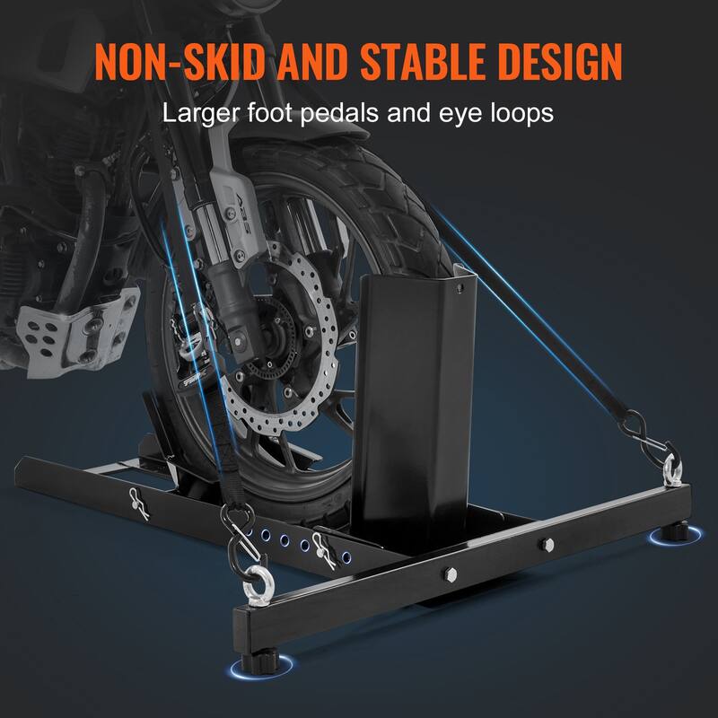 Motorcycle Wheel Chock Upright, 1800 lbs Capacity Heavy-duty Steel Motorcycle Front Wheel Stand with Adjustable Holes