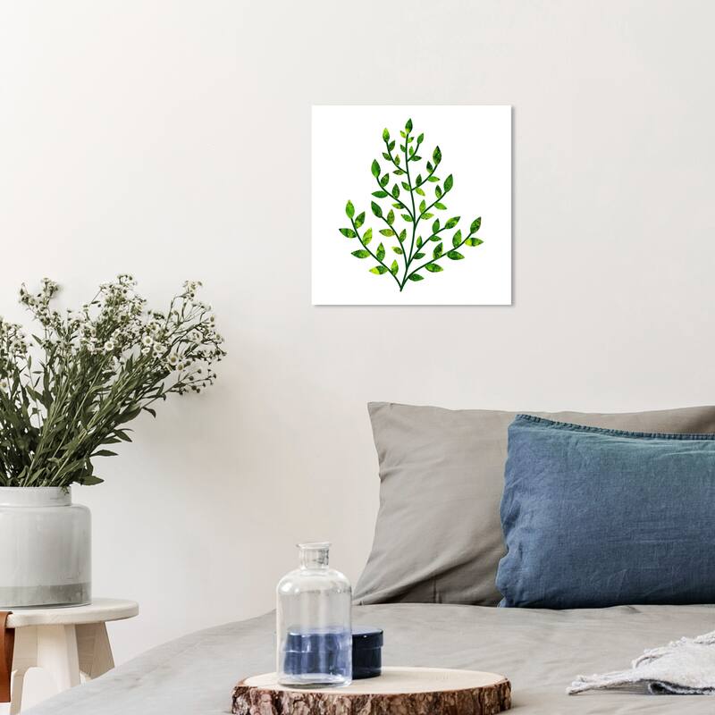 Wynwood Studio Prints Floral and Botanical Leaves Green and Light Green Tropical Wall Art Canvas Print - 12 x 12