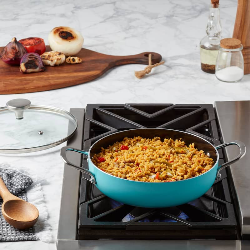 Infuse 3Qt Aluminum Caldero / Saute Pan - Aqua