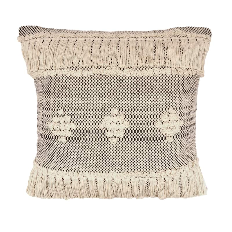 Sevita Diamond Overtufted Cotton Indoor Throw Pillow 20 inch