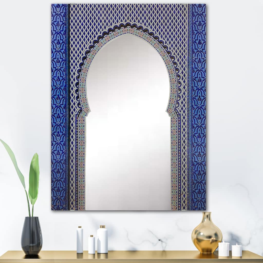 Designart 'Morroco Golden Doors' Traditional Mirror - Printed Wall Mirror