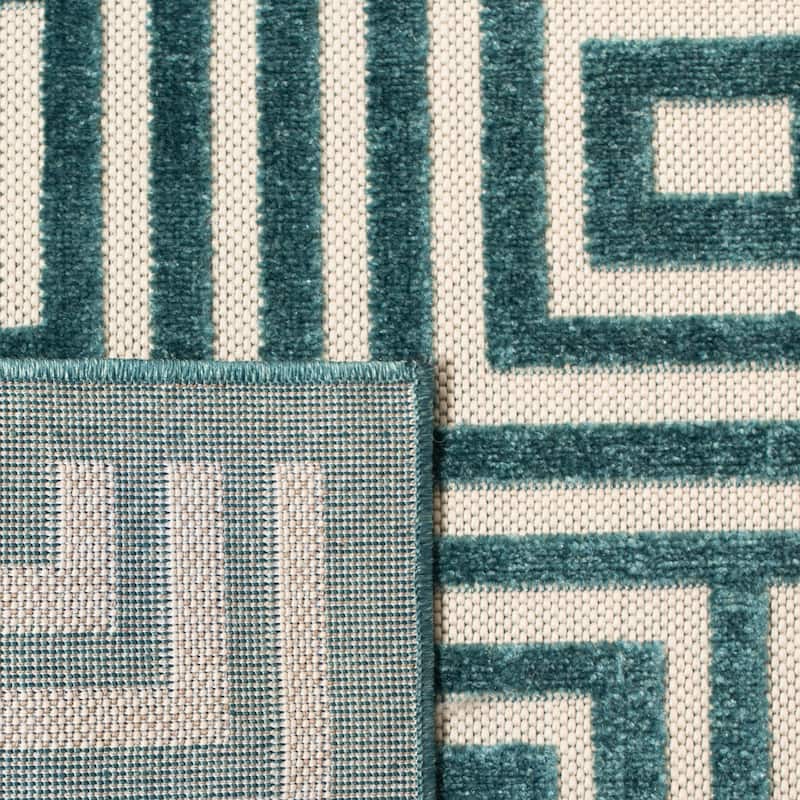 SAFAVIEH Cottage Burga Geometric Indoor/ Outdoor Patio Backyard Rug