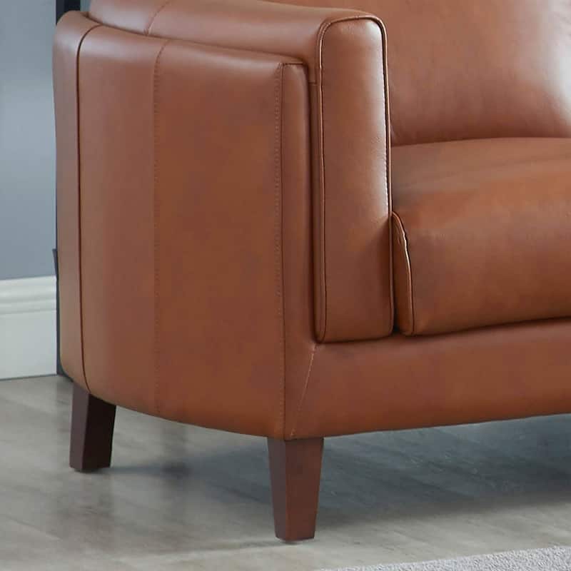 Hydeline Maui Top Grain Leather Sofa and Chair Set With Feather, Memory Foam and Springs