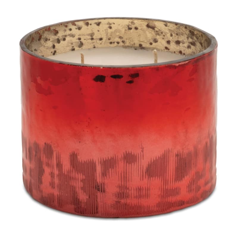 Cranberry Woods Soy Wax Christmas Candle with Glass Holder - 4" - Red