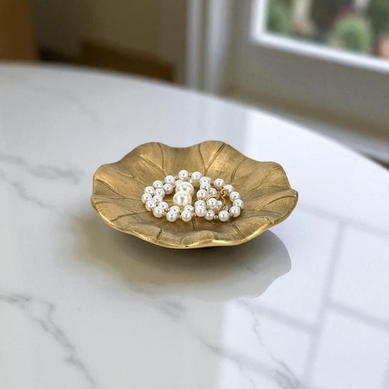 Hypatia 5.75" Cast Iron Lily Pad Catchall Tray - Gold - N/A - Gold