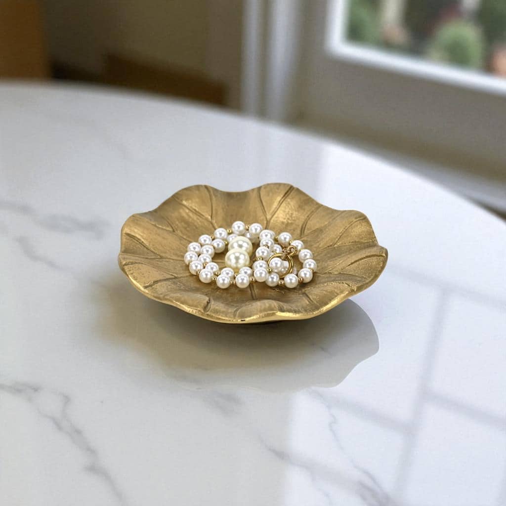 Hypatia 5.75" Cast Iron Lily Pad Catchall Tray - Gold - N/A