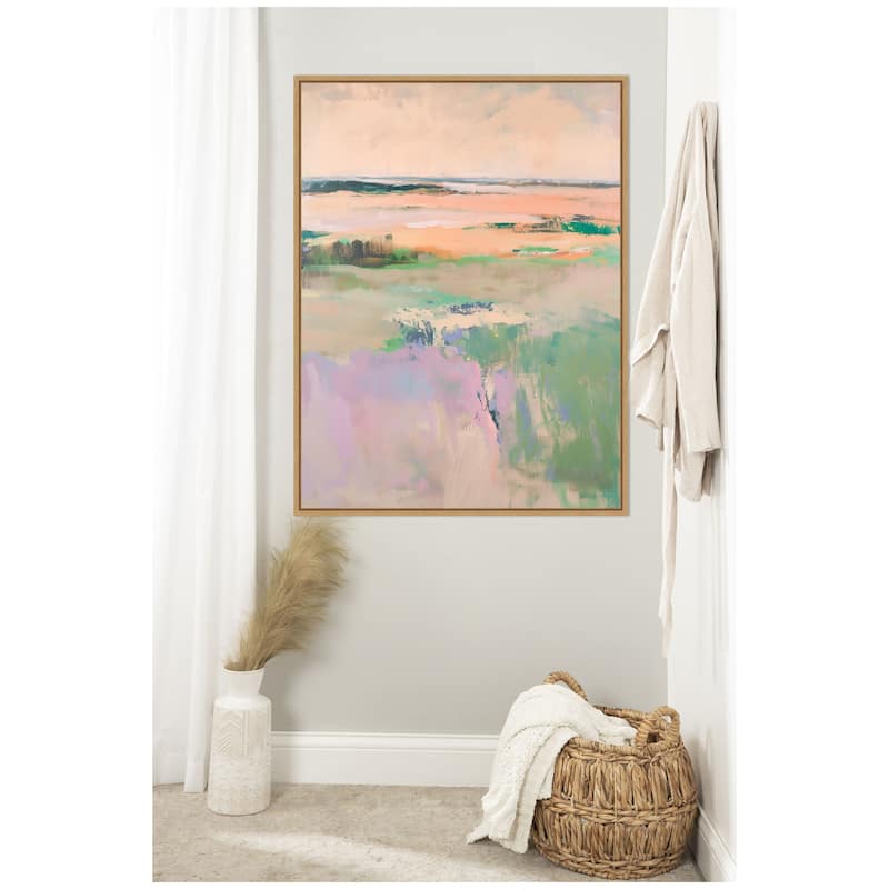 Kate and Laurel Sylvie Pastel Horizon II Framed Canvas by Amy Lighthall