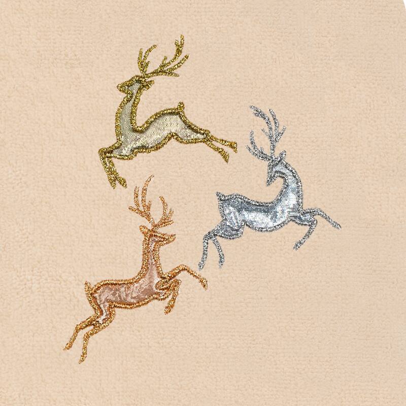 Authentic Hotel and Spa Christmas Leeping Deer 2PC Hand Towel Set