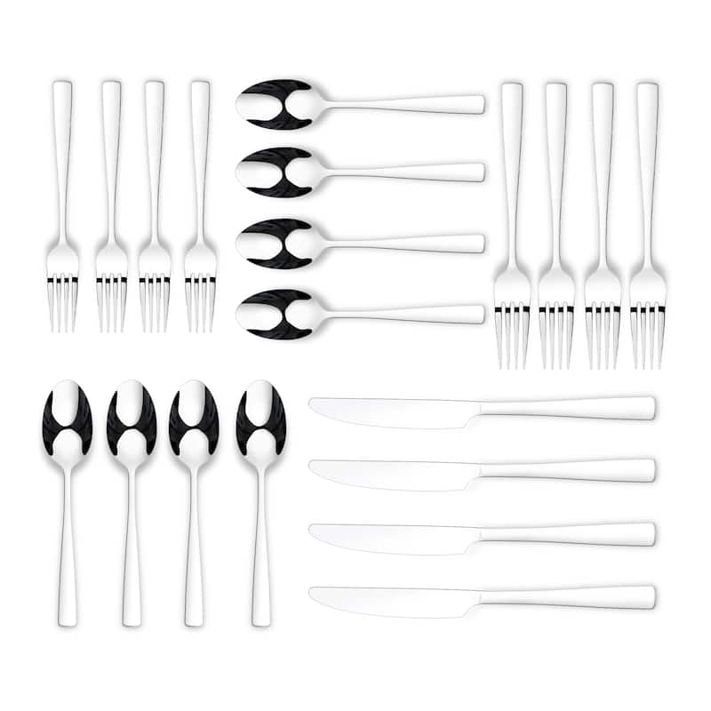 Ornative Adila 18/0 Stainless Steel 20 Pieces Flatware Set - 10.63" H x 6.69" W x 2.76" D