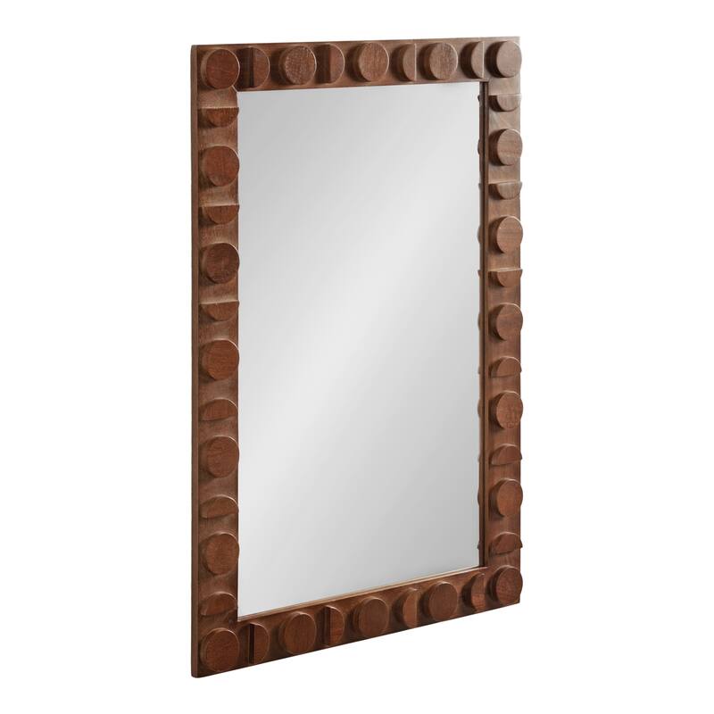Kate and Laurel Lunara Wood Rectangle Mirror - 24x35 - Walnut Brown