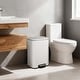 preview thumbnail 9 of 48, Fingerprint-Proof Commercial Trash Can, Stainless Steel, Soft-Close Lid, Foot Pedal, Indoor Recycling,for Kitchen/Office 20L - White