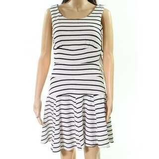 Shop Double Zero White Black Size Medium M Junior Striped A Line