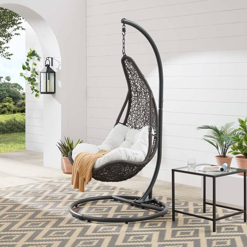 Modway Abate Rattan Outdoor Patio Swing Chair