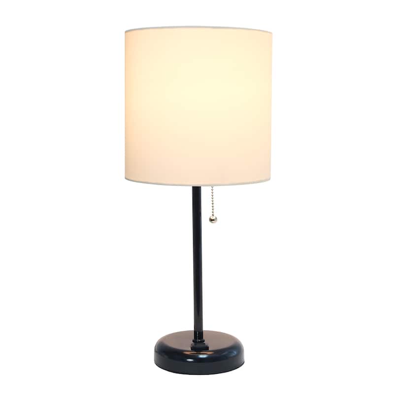 Porch & Den Custer Metal/ Fabric Lamp with Charging Outlet
