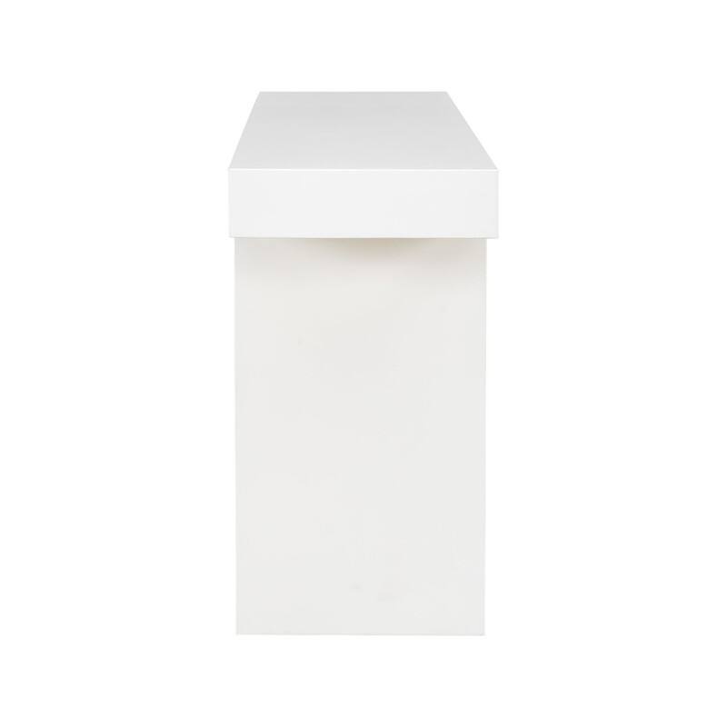 U-Style Large Console Table, Stylish Entryway Table with Geometric Design and Adjustable Feet