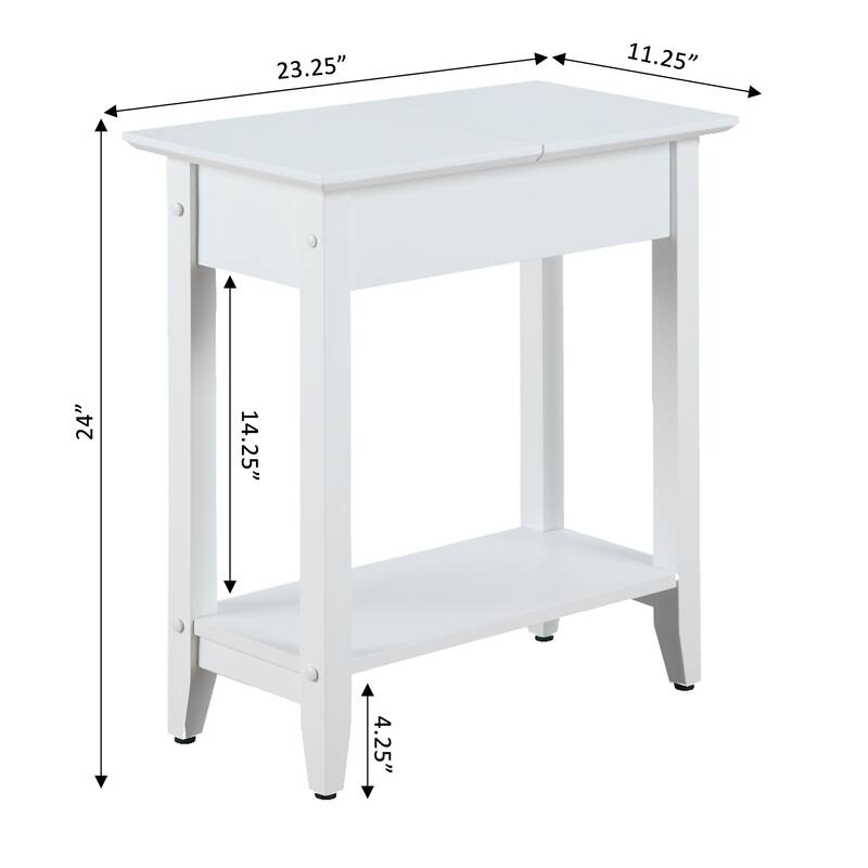 Convenience Concepts American Heritage Flip Top End Table with Shelf