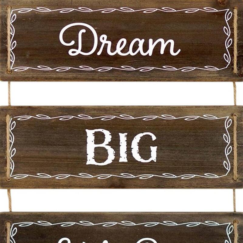HomeRoots 14" X 12" Brown And White Inspirational Text Wood Wall Decor