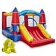 preview thumbnail 1 of 5, Rocket Theme Bounce House with Slide and Blower Kids